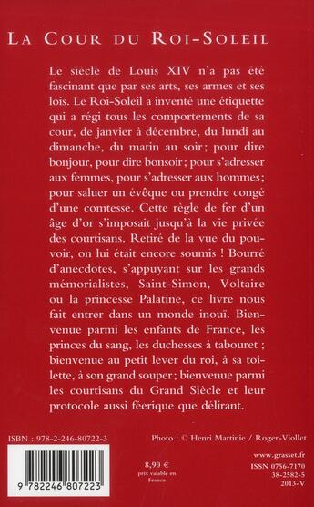 Couverture du livre « La cour du Roi-Soleil » de Frantz Funck Brentano aux éditions Grasset