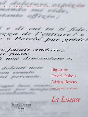 Couverture du livre « La liseuse » de Big-Game Dubois Rove aux éditions Bernard Chauveau