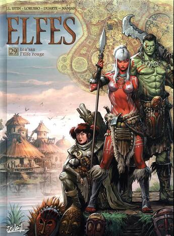 Couverture du livre « Elfes Tome 29 : leah'saa lelfe rouge » de Jean-Luc Istin et Giovanni Lorusso et Collectif aux éditions Soleil