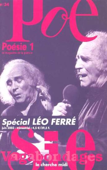 Couverture du livre « Revue poesie vagabondages - numero 34 special leo ferre » de  aux éditions Cherche Midi