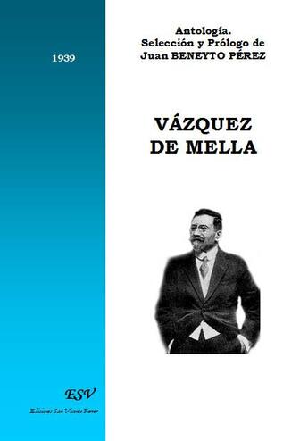 Couverture du livre « Vazquez de mella » de Juan Beneyto Perez aux éditions Saint-remi