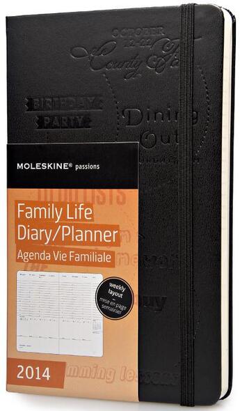 Couverture du livre « Agenda passion 2014 vie familiale semainier vertical grand format » de Moleskine aux éditions Moleskine Papet