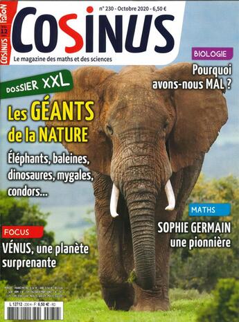 Couverture du livre « Cosinus n 230 les animaux geants - octobre 2020 » de  aux éditions Cosinus