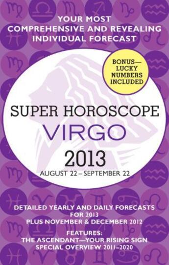 Couverture du livre « Virgo (Super Horoscopes 2013) » de Beim Margarete aux éditions Penguin Group Us