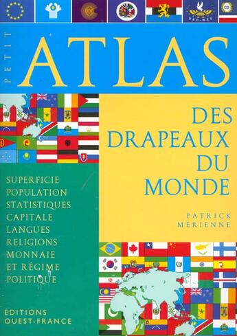 Couverture du livre « Petit atlas des drapeaux du monde » de Bailly-Maitre-Merien aux éditions Ouest France