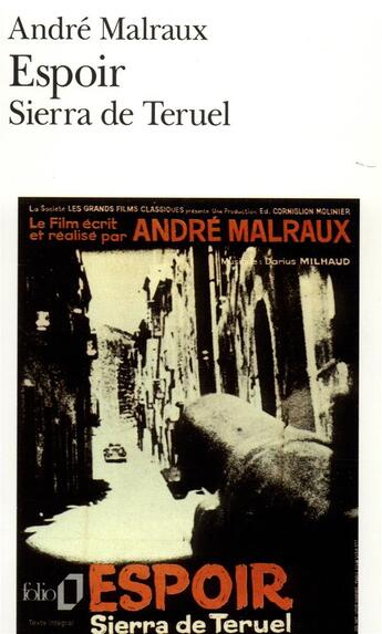 Couverture du livre « Espoir : Scénario du film » de Andre Malraux aux éditions Folio