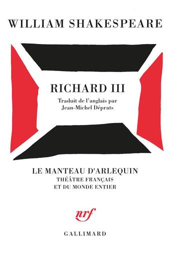 Couverture du livre « Richard III » de William Shakespeare aux éditions Gallimard