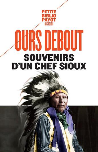 Couverture du livre « Souvenirs d'un chef sioux » de Ours Debout aux éditions Rivages