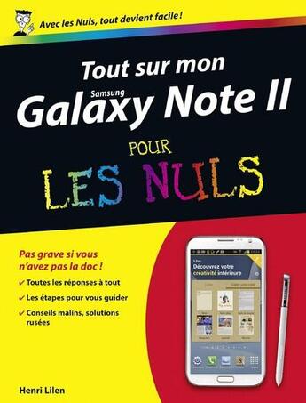 Couverture du livre « Tout sur mon Samsung Galaxy Note II pour les nuls » de Henri Lilen aux éditions First Interactive