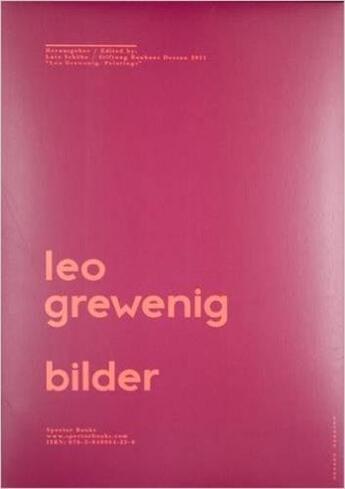 Couverture du livre « Leo grewenig bilder /anglais/allemand » de Grewenig Leo aux éditions Spector Books