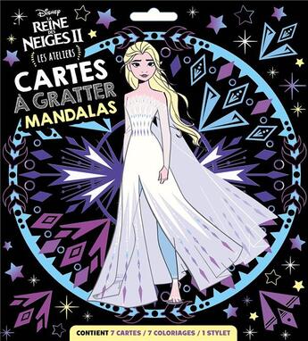 Couverture du livre « Les ateliers Disney : La Reine des Neiges 2 : cartes à gratter : mandalas » de Disney aux éditions Disney Hachette