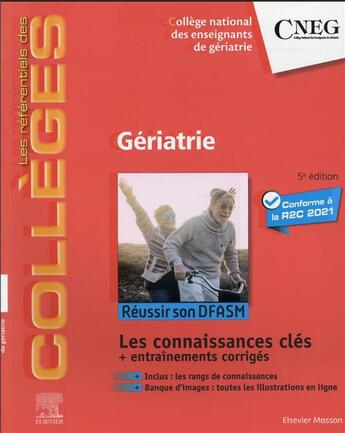 Couverture du livre « Gériatrie : réussir son DFASM ; connaissances clés » de  aux éditions Elsevier-masson