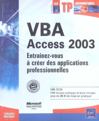 Couverture du livre « VBA Access 2003 » de Henri Laugie aux éditions Eni