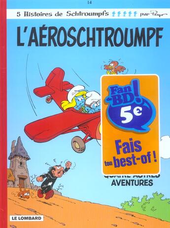 Couverture du livre « Les Schtroumpfs T.14 ; l'Aéroschtroumpf » de Peyo aux éditions Lombard