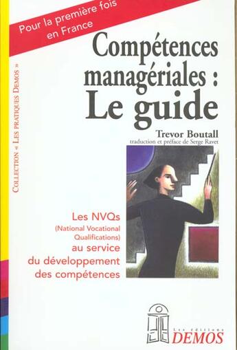 Couverture du livre « Competences Manageriales : Le Guide » de Boutall T aux éditions Demos