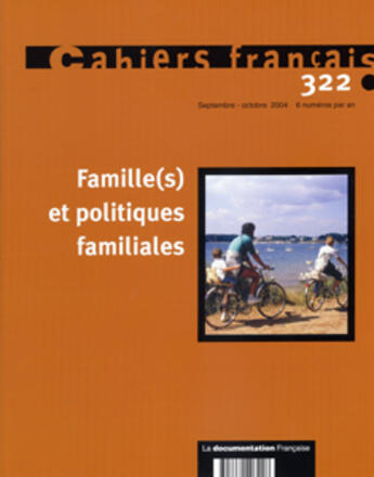 Couverture du livre « Famille(s) et politiques familiales » de  aux éditions Documentation Francaise