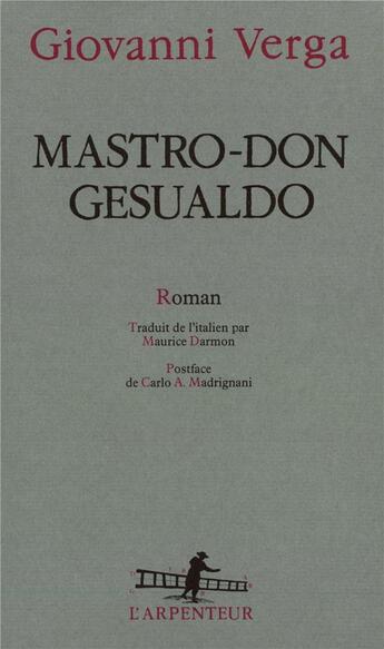 Couverture du livre « Mastro don gesualdo » de Giovanni Verga aux éditions Gallimard