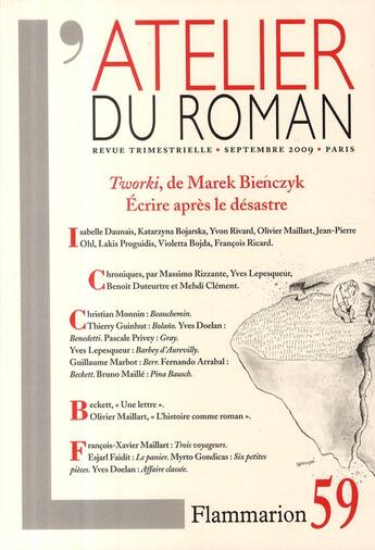 Couverture du livre « REVUE L'ATELIER DU ROMAN N.59 » de Revue L'Atelier Du Roman aux éditions Flammarion