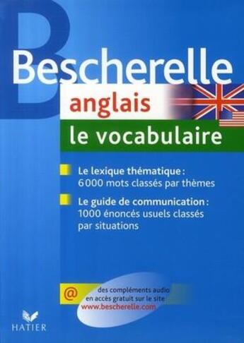 Couverture du livre « Bescherelle anglais ; le vocabulaire » de Rotge-W aux éditions Hatier