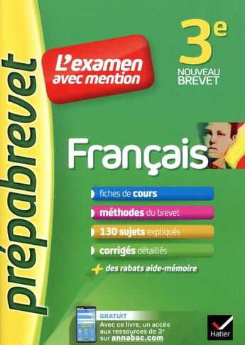 Couverture du livre « Francais 3e - prepabrevet l'examen avec mention » de Formond Christine aux éditions Hatier