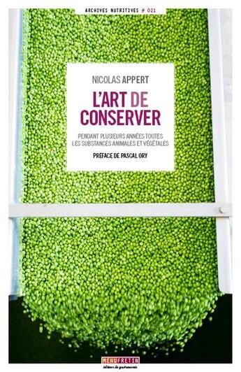 Couverture du livre « L'art de conserver » de Nicolas Appert aux éditions Menu Fretin