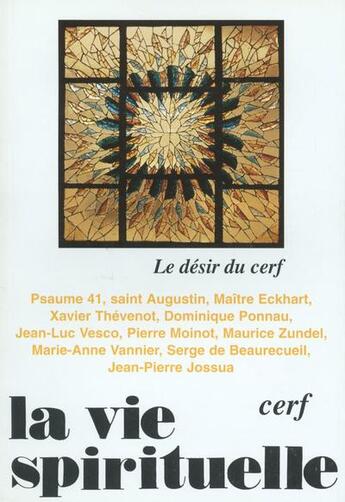 Couverture du livre « Le desir du cerf vs722 » de La Vie Spirituelle aux éditions Cerf