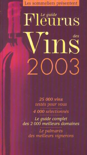 Couverture du livre « Guide des vins fleurus 2003 (le) » de  aux éditions Mango