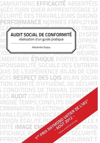 Couverture du livre « Audit social de conformité ; réalisation d'un guide pratique » de Alexandre Dupuy aux éditions Books On Demand