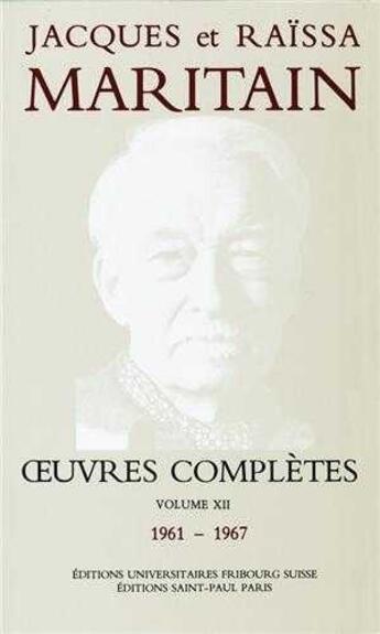 Couverture du livre « Oeuvres completes maritain xii » de  aux éditions Saint Paul Editions