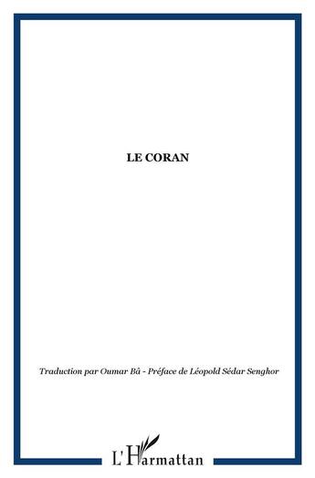 Couverture du livre « Coran français-peul » de Oumar Ba aux éditions L'harmattan