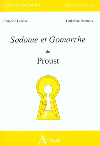 Couverture du livre « Sodome et gomorrhe de proust » de Leriche/Rannoux aux éditions Atlande Editions