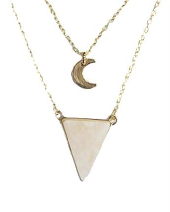 Couverture du livre « Collier quartz rose triangle et lune chaine doree » de  aux éditions Dg-exodif