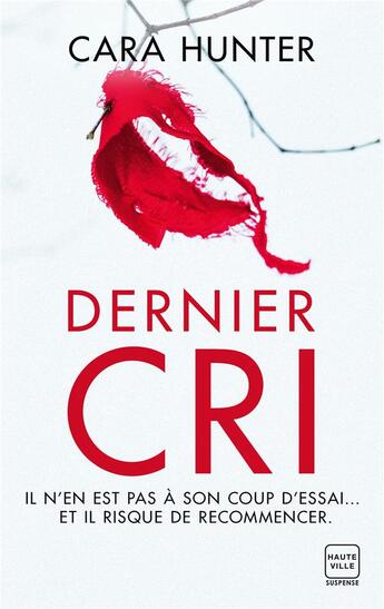 Couverture du livre « Dernier cri » de Cara Hunter aux éditions Hauteville