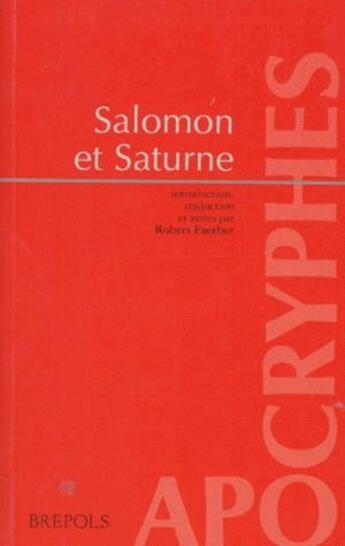 Couverture du livre « Salomon et Saturne ; quatre dialogues en vieil-anglais alerte » de  aux éditions Brepols