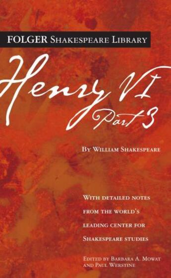 Couverture du livre « Henry VI Part 3 » de Werstine Paul aux éditions Simon & Schuster