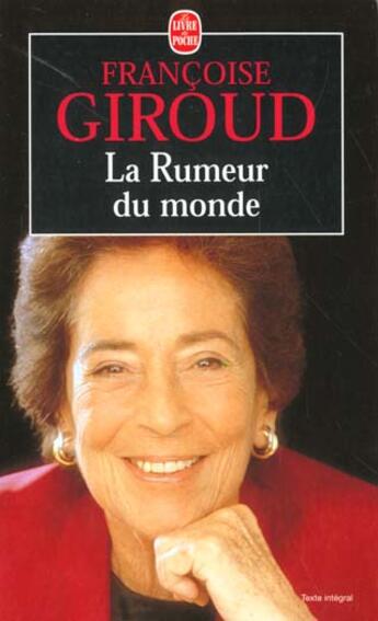 Couverture du livre « La rumeur du monde » de Francoise Giroud aux éditions Le Livre De Poche