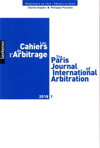 Couverture du livre « Les cahiers de l arbitrage n 1-2018 » de  aux éditions Lgdj