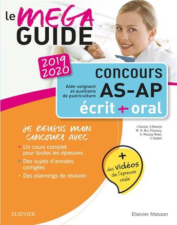 Couverture du livre « Le méga-guide ; concours aide-soignant et auxiliaire de puériculture (édition 2019/2020) » de  aux éditions Elsevier-masson