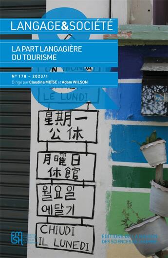 Couverture du livre « Langage & societe 178. discours et tourisme » de Wilson Adam Moise C aux éditions Maison Des Sciences De L'homme