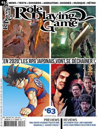 Couverture du livre « Role playing game n 63 octobre/novembre 2019 » de  aux éditions Am Media Network