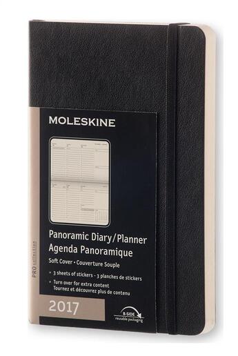 Couverture du livre « Agenda 2017 professionnel semainier pano poche souple noir » de Moleskine aux éditions Moleskine Papet