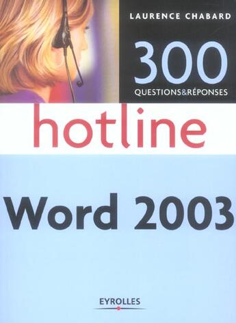 Couverture du livre « Word 2003. 300 questions-reponses » de Chabard aux éditions Eyrolles