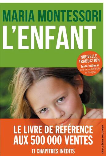 Couverture du livre « L'enfant » de Maria Montessori aux éditions Desclee De Brouwer