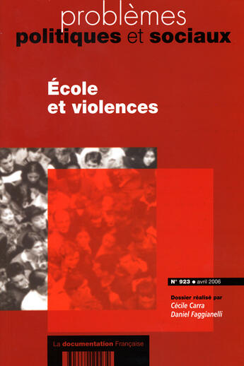 Couverture du livre « École et violences » de Carra Cecile/Faggian aux éditions Documentation Francaise