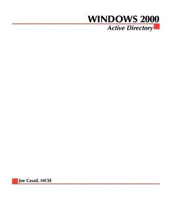 Couverture du livre « Windows 2000 active directory » de Joe Casad aux éditions Mcgraw-hill Education