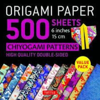 Couverture du livre « Origami paper 500 sheets : chiyogami patterns : 6 inches 15 cm » de  aux éditions Tuttle