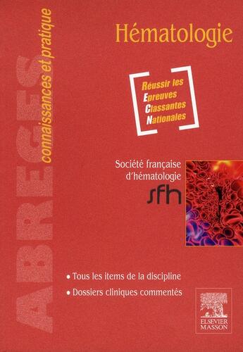 Couverture du livre « Hématologie » de  aux éditions Elsevier-masson