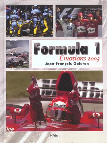 Couverture du livre « F1 Emotions » de Jean-Francois Galeron aux éditions Hetre
