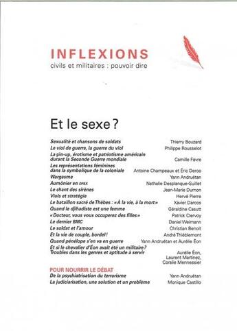 Couverture du livre « Inflexions n 38 et le sexe ? - mai 2018 » de  aux éditions Inflexions