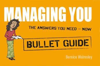 Couverture du livre « Managing You: Bullet Guides » de Walmsley Bernice aux éditions Hodder Education Digital